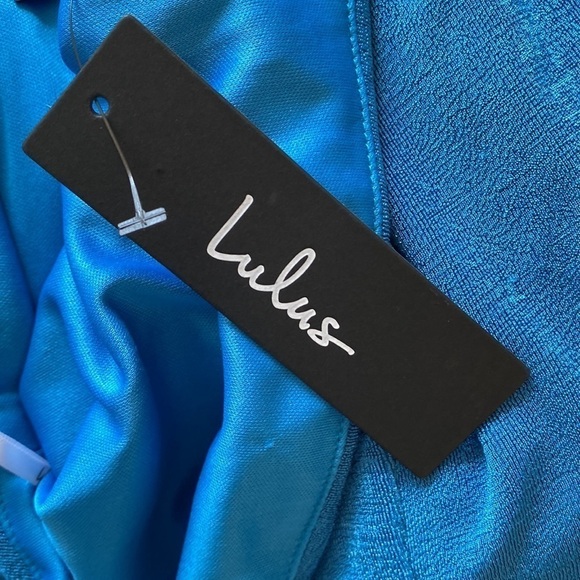 Lulu's Desirable Charm One-Shoulder Maxi Dress in Blue, NWT, Size Medium - Picture 6 of 16